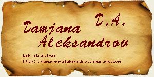 Damjana Aleksandrov vizit kartica